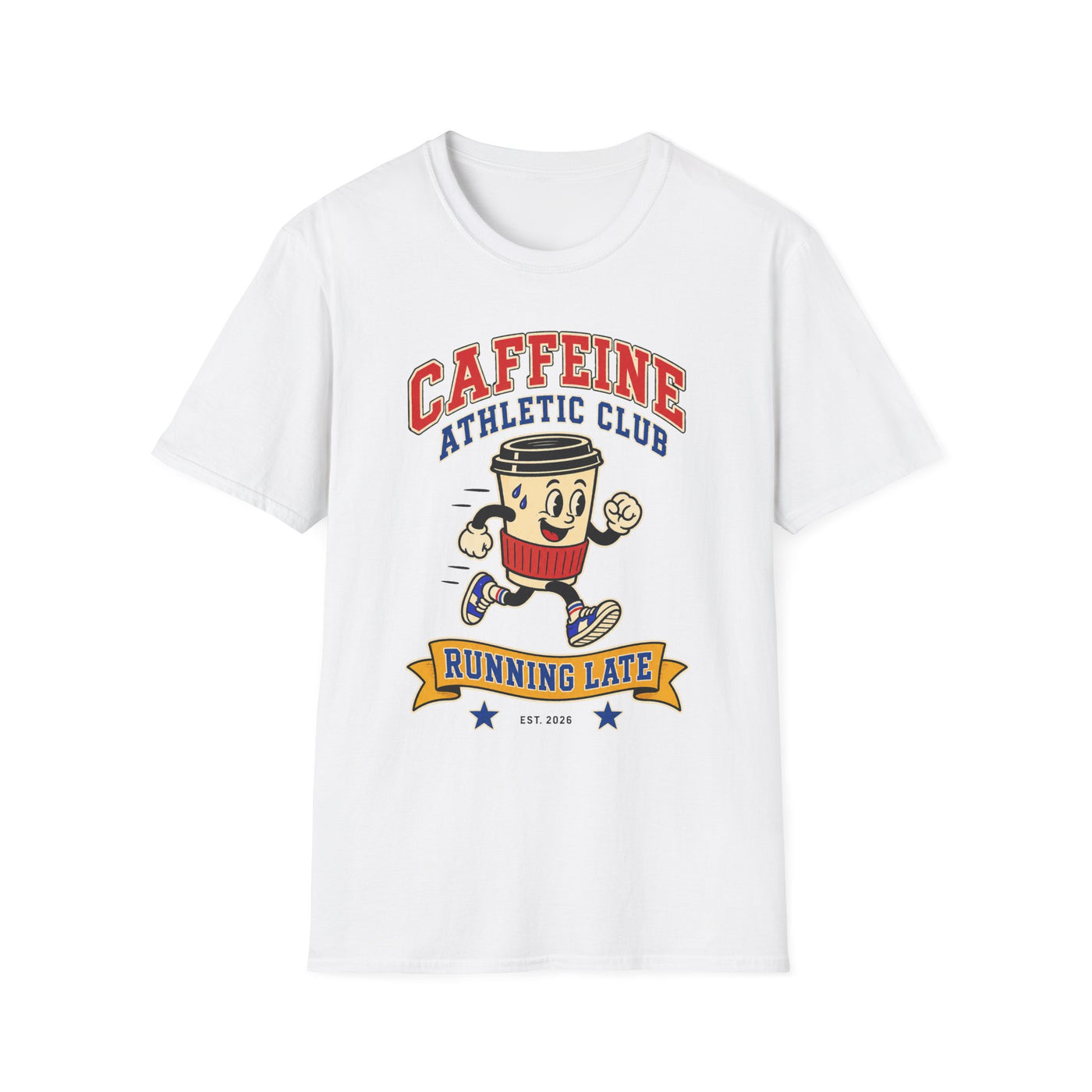 Caffeine Athletic Club T-Shirt – Running Late Coffee Graphic Tee