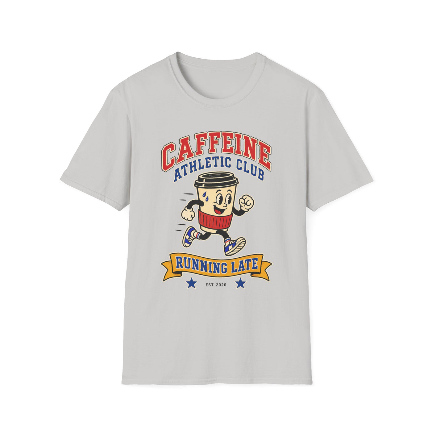Caffeine Athletic Club T-Shirt – Running Late Coffee Graphic Tee