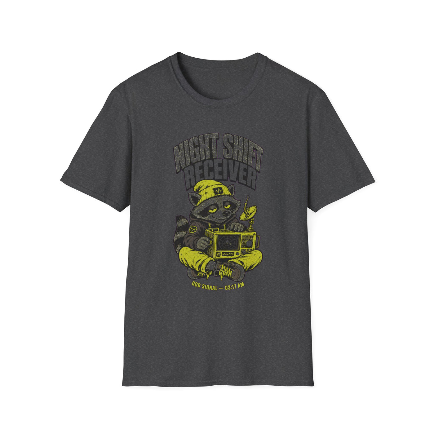 Night Shift Receiver Raccoon Graphic T-Shirt — Odd Signal