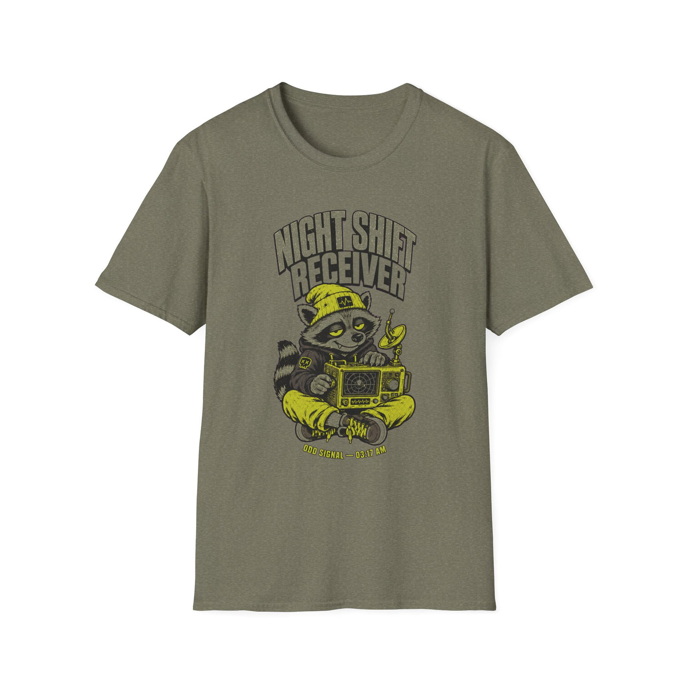 Night Shift Receiver Raccoon Graphic T-Shirt — Odd Signal