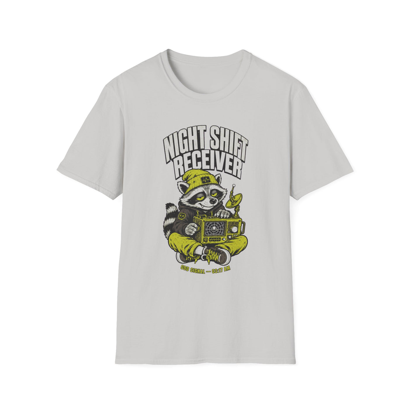 Night Shift Receiver Raccoon Graphic T-Shirt — Odd Signal