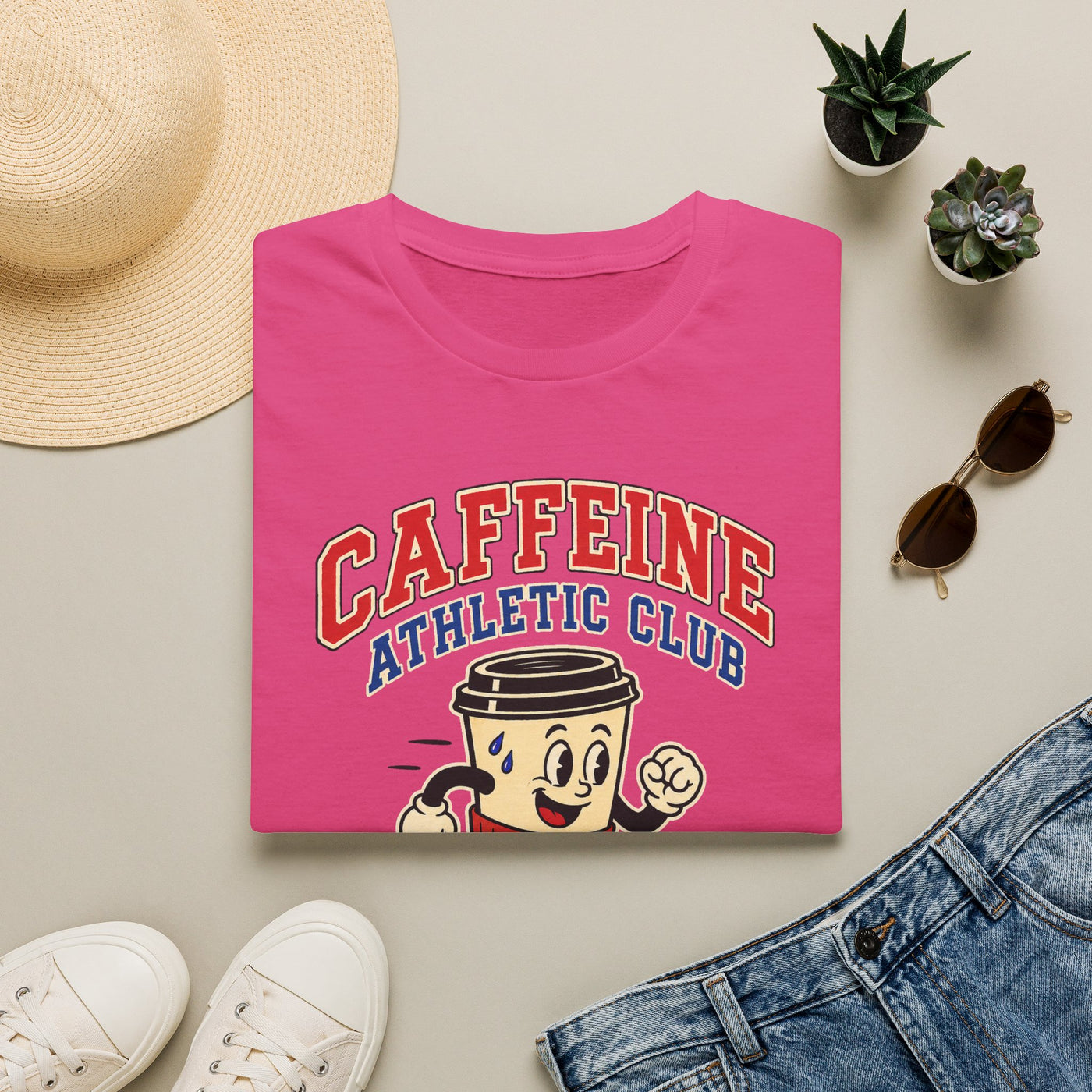 Caffeine Athletic Club T-Shirt – Running Late Coffee Graphic Tee