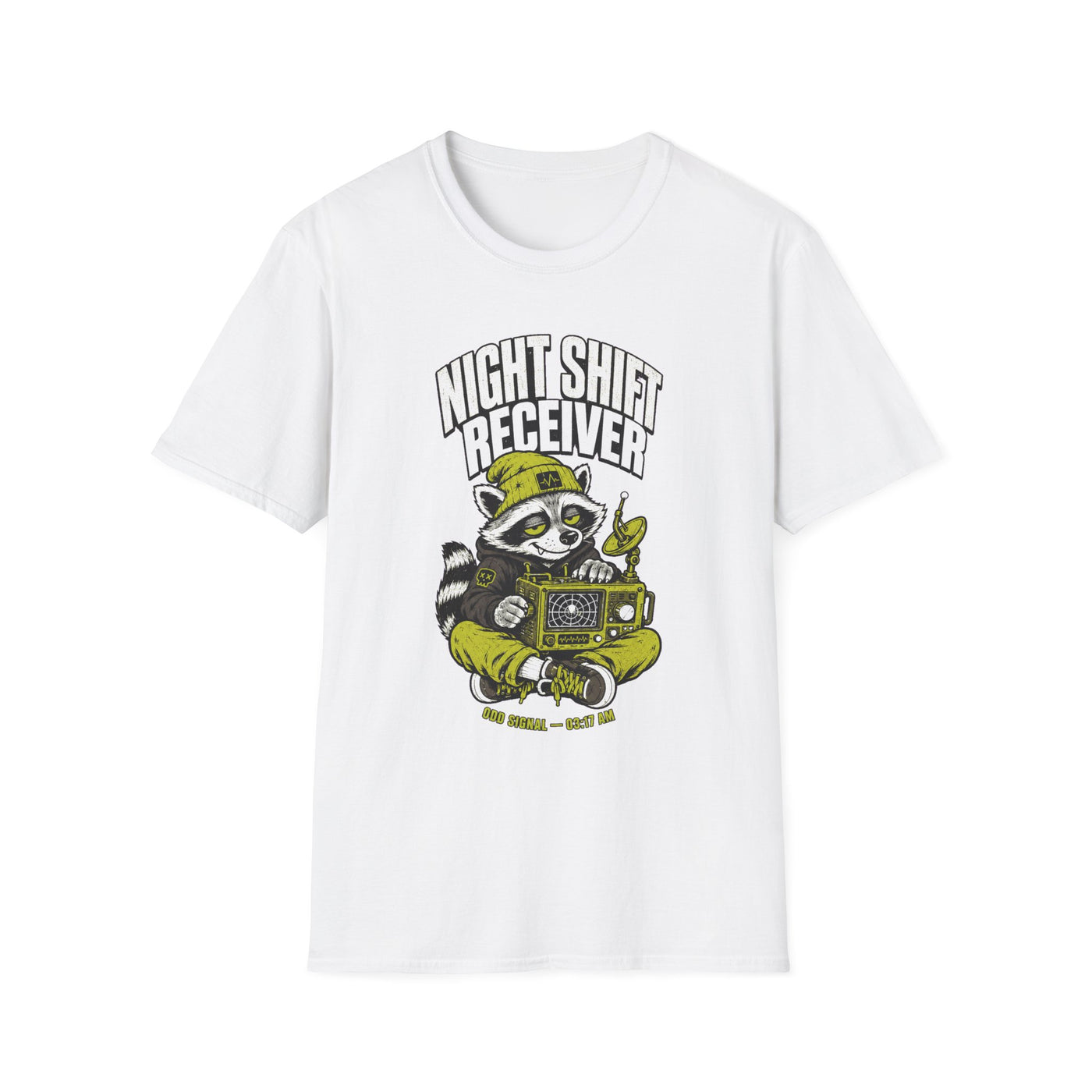 Night Shift Receiver Raccoon Graphic T-Shirt — Odd Signal