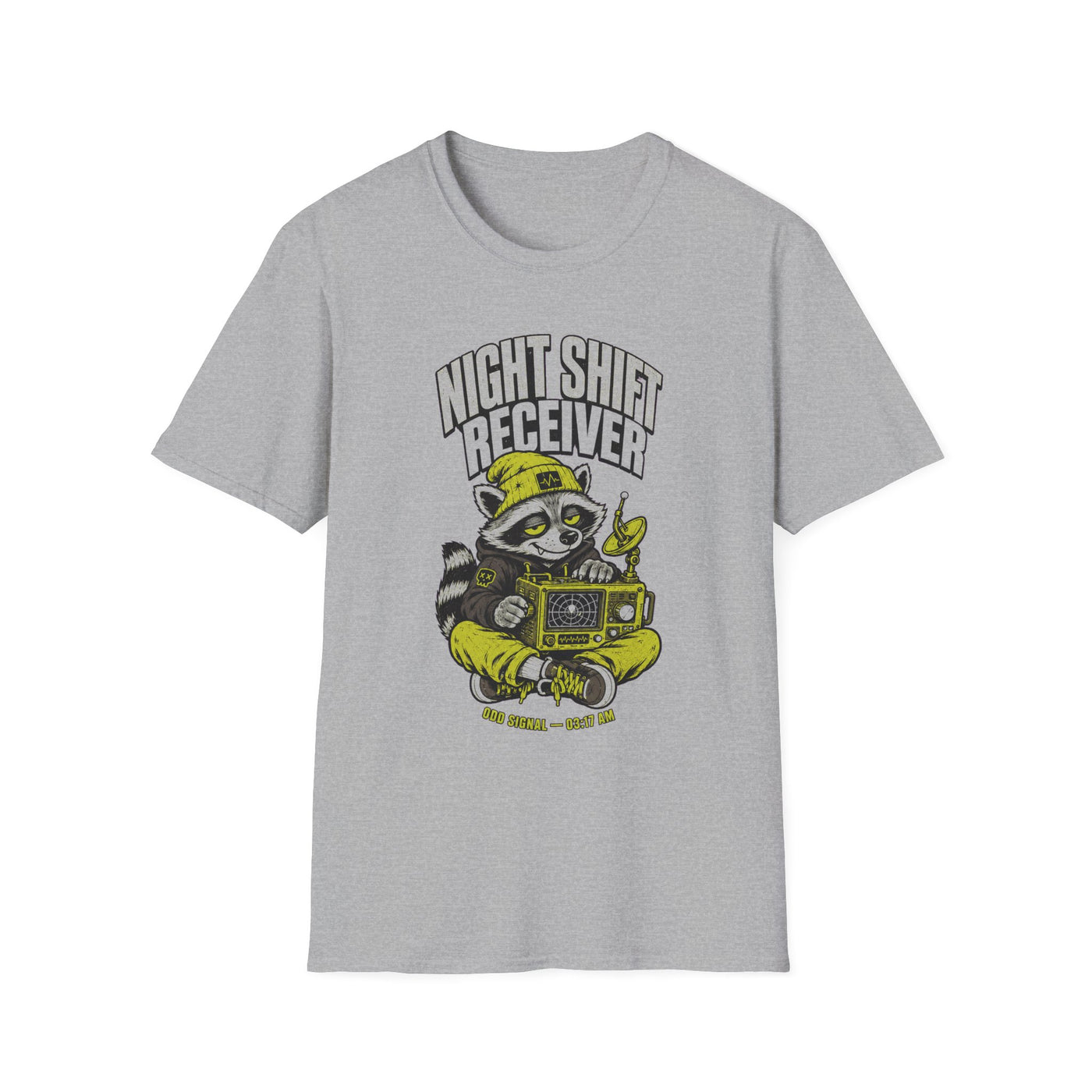 Night Shift Receiver Raccoon Graphic T-Shirt — Odd Signal